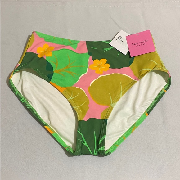 KATE SPADE New York Women's Cucumber Floral High-waist Bikini Bottom Size M - Picture 1 of 7